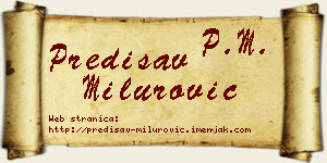 Predisav Milurović vizit kartica